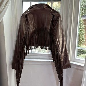 Fringe high waisted jacket cropped